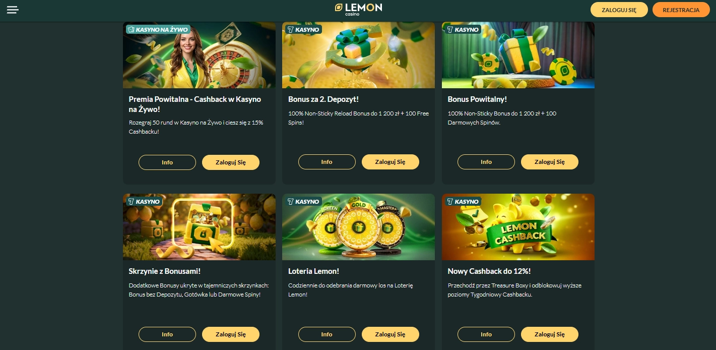 Korzyści z regularnego Lemon Casino PL logowanie