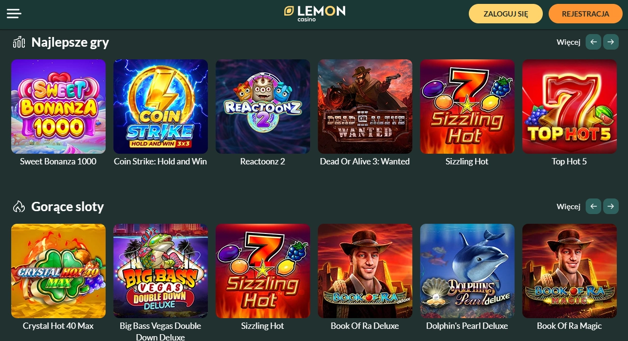 Główne cechy Lemon Casino PL